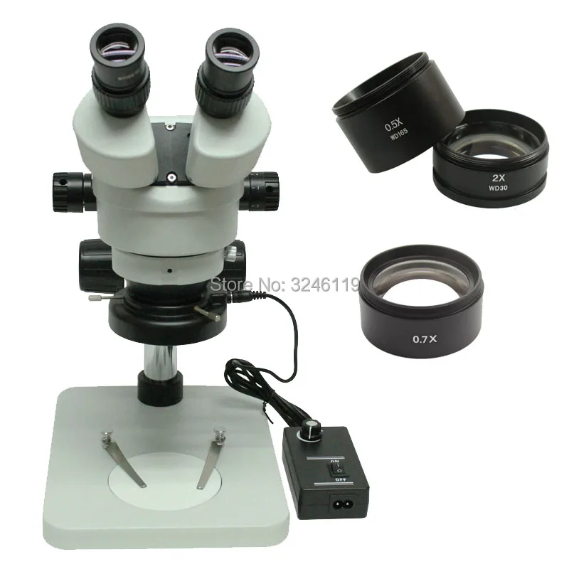 Бинокулярный стерео промышленный микроскоп 7X-45X, непрерывное увеличение, SZM0.5X 0.7X 2.0X, вспомогательная линза объектива 
Бинокулярный стерео промышленный микроскоп 7X-45X, непрерывное увеличение, SZM0.5X 0.7X 2.0X, вспомогательная линза объектива
