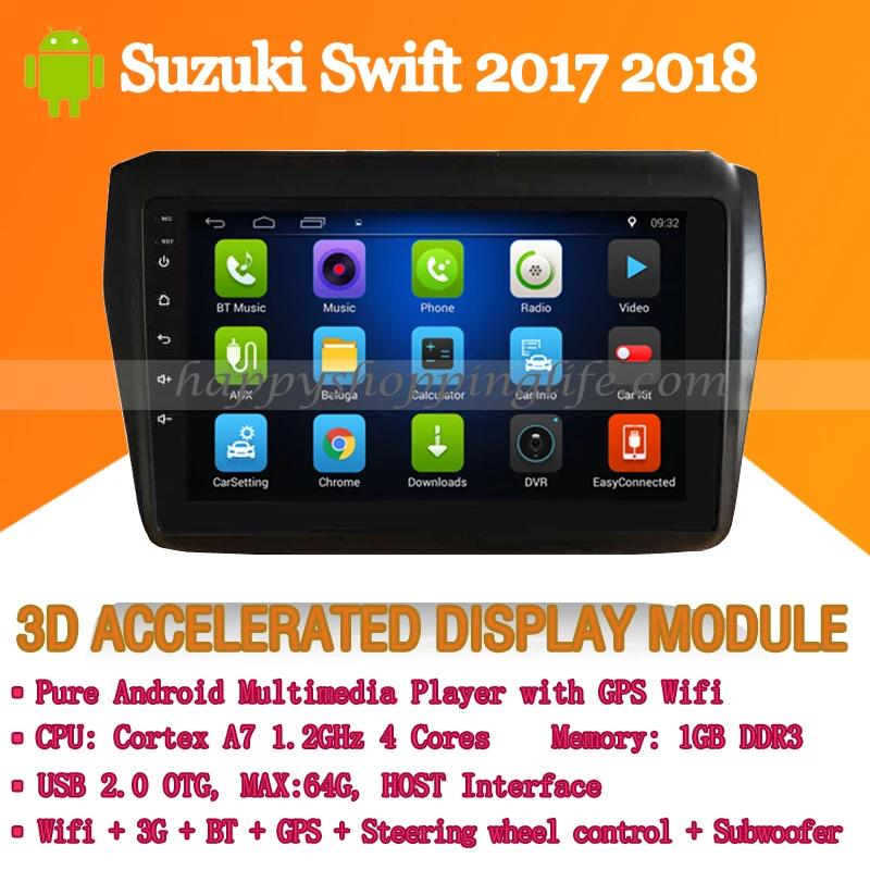 9 "Android 7 1 автомобильный мультимедийный плеер для Suzuki Swift 2017 2018 DVD Авто Радио