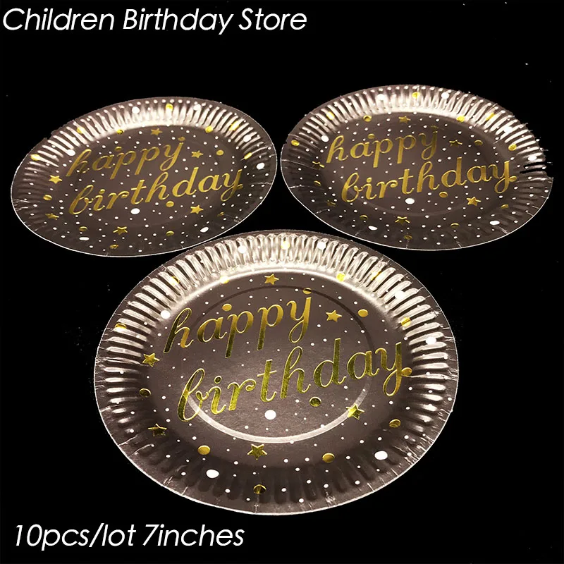 10pcs/lot Gold foil happy birthday disposable plates happy birthday party decorations letter theme Paper Plates
10pcs/lot Gold foil happy birthday disposable plates happy birthday party decorations letter theme Paper Plates