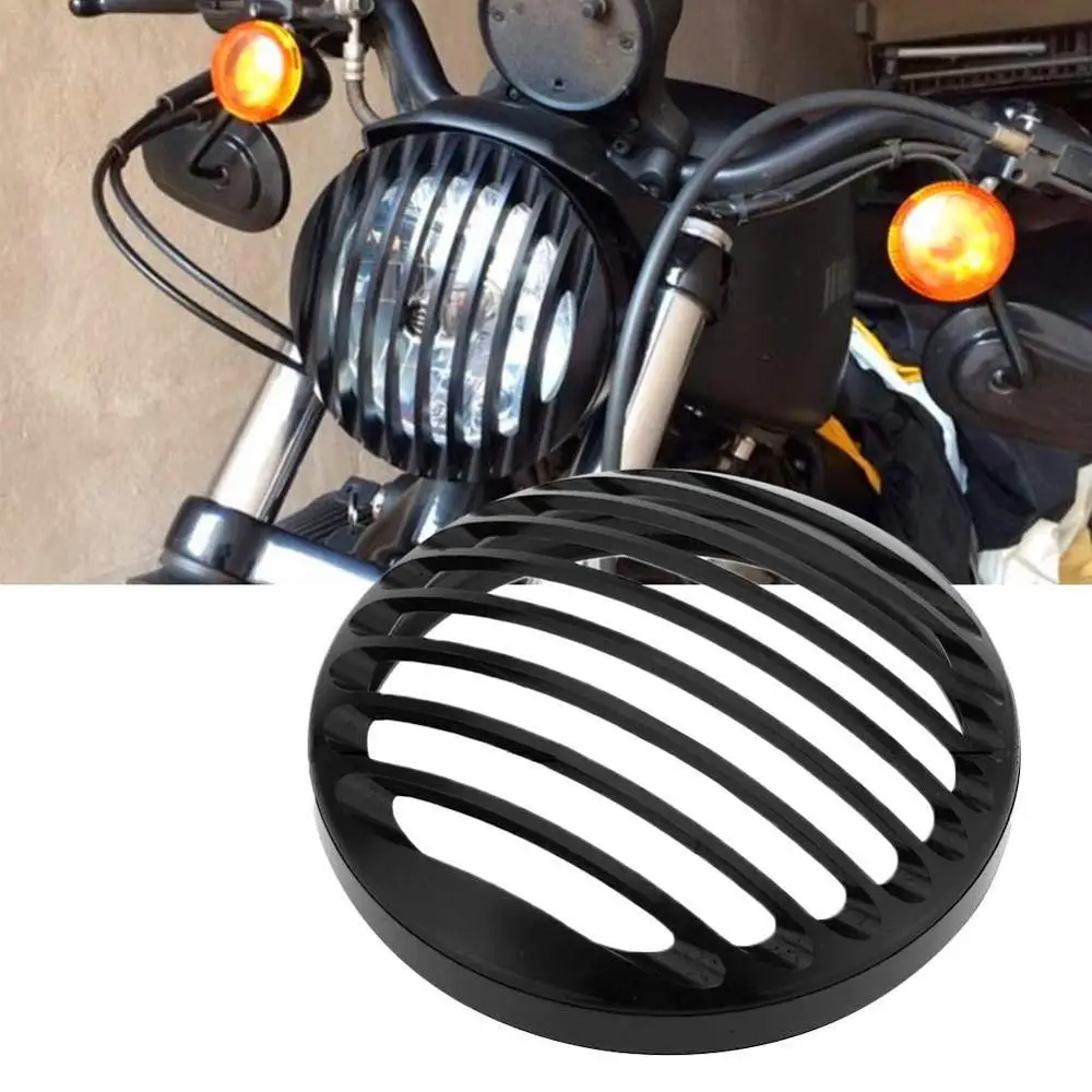 Черная Алюминиевая накладка на гриль 5 3/4 дюйма для мотоцикла Harley 75 переднюю фару