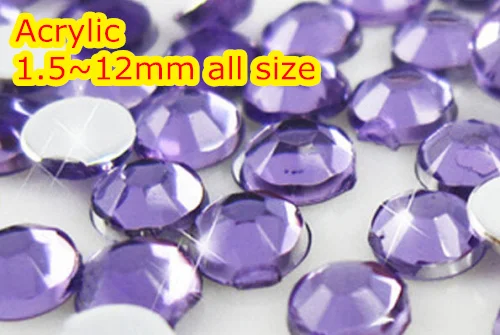 Lt.Amethyst Color 1.5~12mm All size Choice Flat Back Round Acrylic rhinestone,Acrylic Resin 3D Nail Art / Garment Rhinestone
Lt.Amethyst Color 1.5~12mm All size Choice Flat Back Round Acrylic rhinestone,Acrylic Resin 3D Nail Art / Garment Rhinestone