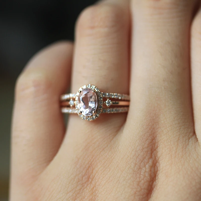 Dupuy 14K Rose Gold Ring 6*8mm 1.4ct Oval Brilliant Grown Morganite Diamond Ring Engagement Wedding Ring For Women D180061
Dupuy 14K Rose Gold Ring 6*8mm 1.4ct Oval Brilliant Grown Morganite Diamond Ring Engagement Wedding Ring For Women D180061