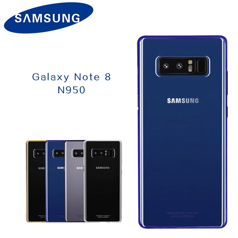 Оригинальный samsung Note8 чехол для Galaxy Note 8 N950 прозрачный с покрытием на заднюю панель