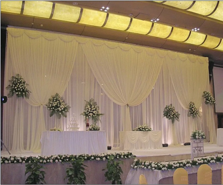 3M*6M White ice silk wedding backdrop curtain with swags Wedding Props Satin For Wedding/Birthday Evening Party Decoratiion
3M*6M White ice silk wedding backdrop curtain with swags Wedding Props Satin For Wedding/Birthday Evening Party Decoratiion