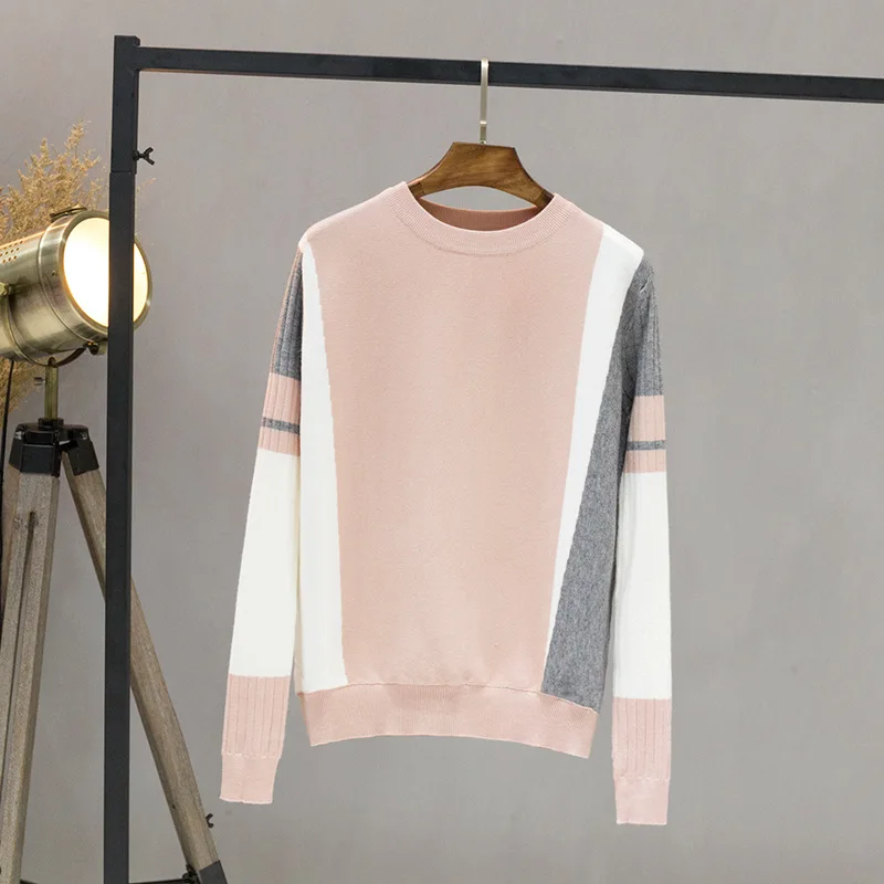 HLBCBG Autumn Winter Sweater Women Contrast Color Pullover Jumper Long Sleeve O-Neck Knitted Tops Outwear Pull Femme
HLBCBG Autumn Winter Sweater Women Contrast Color Pullover Jumper Long Sleeve O-Neck Knitted Tops Outwear Pull Femme