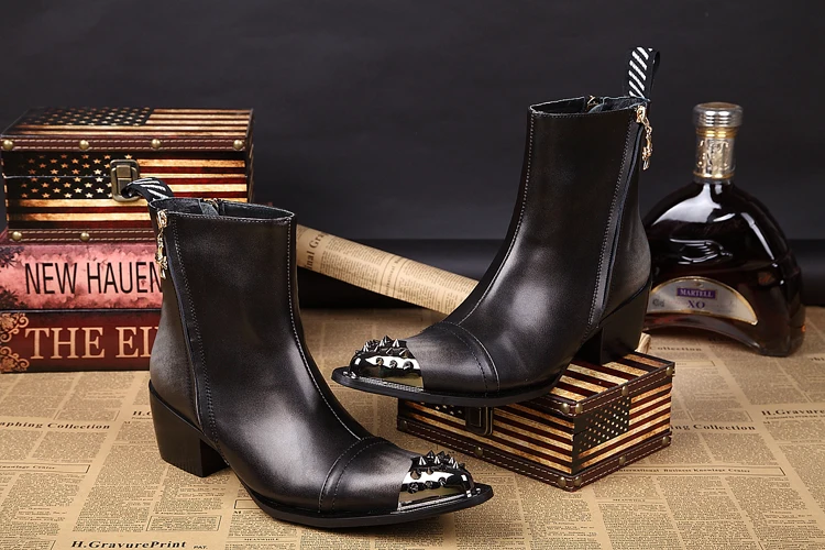 spring hombre mens shoes high heels black spiked military boots genuine leather studded pointy cowboy boots army shoes
spring hombre mens shoes high heels black spiked military boots genuine leather studded pointy cowboy boots army shoes