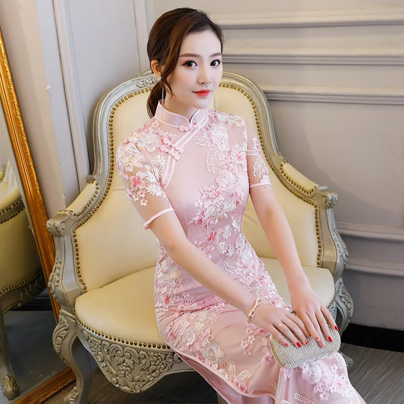 Vintage Embroidered Cheongsam Dress Women Sexy Fashion Qipao Party Dresses Traditional Chinese Clothing Oriental Dress Vestidos
Vintage Embroidered Cheongsam Dress Women Sexy Fashion Qipao Party Dresses Traditional Chinese Clothing Oriental Dress Vestidos
