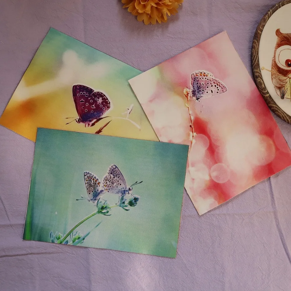 15X20cm красочные бабочки печать холст хлопок лен ручная крашенная цифровая одеяло