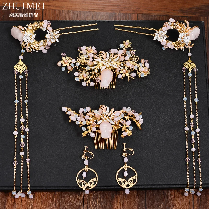 New antique bride's tiara golden long tassle hair shake comb dragon and Phoenix tiara Wedding hair Jewelry
New antique bride's tiara golden long tassle hair shake comb dragon and Phoenix tiara Wedding hair Jewelry
