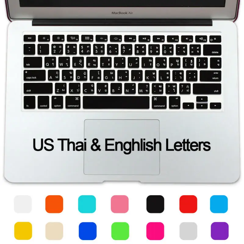 Silicone Waterproof Thai Alphabet US Enter Thailand Keyboard Protector Cover Suitable For MacBook Air 13 Pro 13 15 17 Retina
Silicone Waterproof Thai Alphabet US Enter Thailand Keyboard Protector Cover Suitable For MacBook Air 13 Pro 13 15 17 Retina