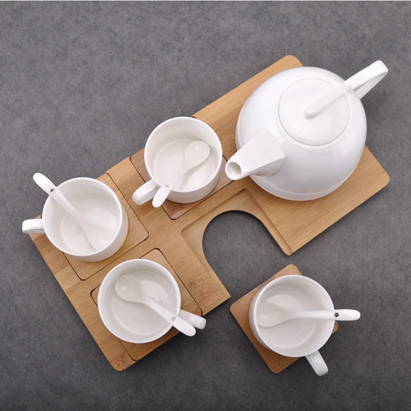 Direct custom ceramic coffee tea set 4 cup 1 teapot coffee set suit coffee cup with bamboo frame
Direct custom ceramic coffee tea set 4 cup 1 teapot coffee set suit coffee cup with bamboo frame