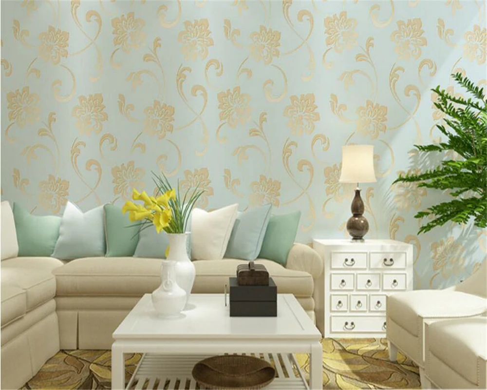 

beibehang Korean pastoral three - dimensional relief non - woven wallpaper background wall fine embossed papel de parede behang