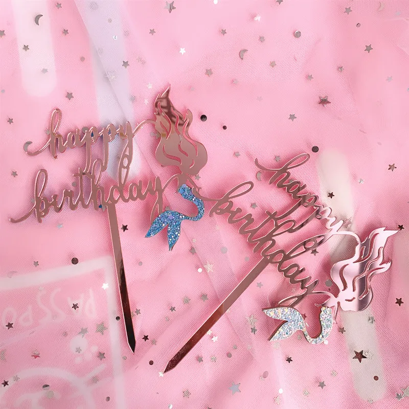Mermaid Acrylic Happy Birthday Cake Topper Pink Gold Mermaid Cupcake Topper For Girls Birthday Mermaid Party Cake Decorations
Mermaid Acrylic Happy Birthday Cake Topper Pink Gold Mermaid Cupcake Topper For Girls Birthday Mermaid Party Cake Decorations