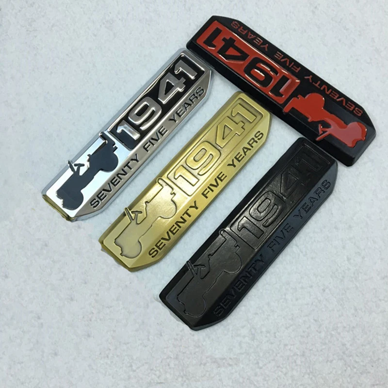 1941 Seventy Five Years Aluminum Alloy Car Sticker 1 badge emblem Vintage 1941 logo for Jeep Wrangler Cherokee Renegade Grand
1941 Seventy Five Years Aluminum Alloy Car Sticker 1 badge emblem Vintage 1941 logo for Jeep Wrangler Cherokee Renegade Grand