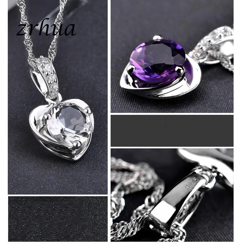 ZRHUA Romantic Heart CZ Pendant Necklace For Women Ladies 925 Sterling Silver 18"Chain Jewelry Lover Valentine's Day Gifts
ZRHUA Romantic Heart CZ Pendant Necklace For Women Ladies 925 Sterling Silver 18"Chain Jewelry Lover Valentine's Day Gifts