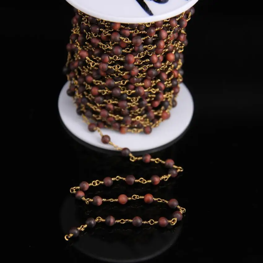 5M/lot Matte Red Tiger Eye beads Rosary Chain,Natural Stone Round beads Link Brass Wire Wrapped Chain Bracelet Necklace Making
5M/lot Matte Red Tiger Eye beads Rosary Chain,Natural Stone Round beads Link Brass Wire Wrapped Chain Bracelet Necklace Making