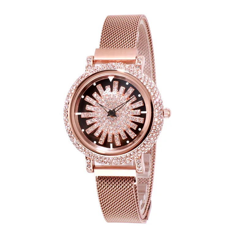 2019 Fashion Rotation Flower Diamond Women Watches Rose Gold Steel Bracelet Rhinestones Dress Quartz Ladies Watch Creative Clock
2019 Fashion Rotation Flower Diamond Women Watches Rose Gold Steel Bracelet Rhinestones Dress Quartz Ladies Watch Creative Clock