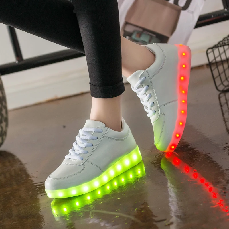 YPYUNA светящиеся люминесцентные кроссовки Feminino корзины с легкой подошвой USB