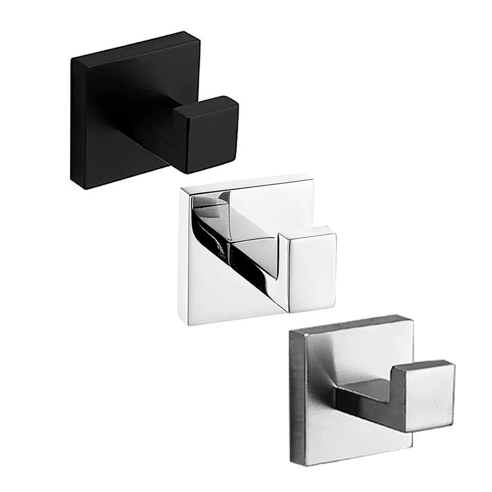 Robe Hook Chrome/Black/Nickel Stainless Steel Towel Hook Wall Mount Square Towel Robe Coat Hat Door Han Bathroom Accessories
Robe Hook Chrome/Black/Nickel Stainless Steel Towel Hook Wall Mount Square Towel Robe Coat Hat Door Han Bathroom Accessories