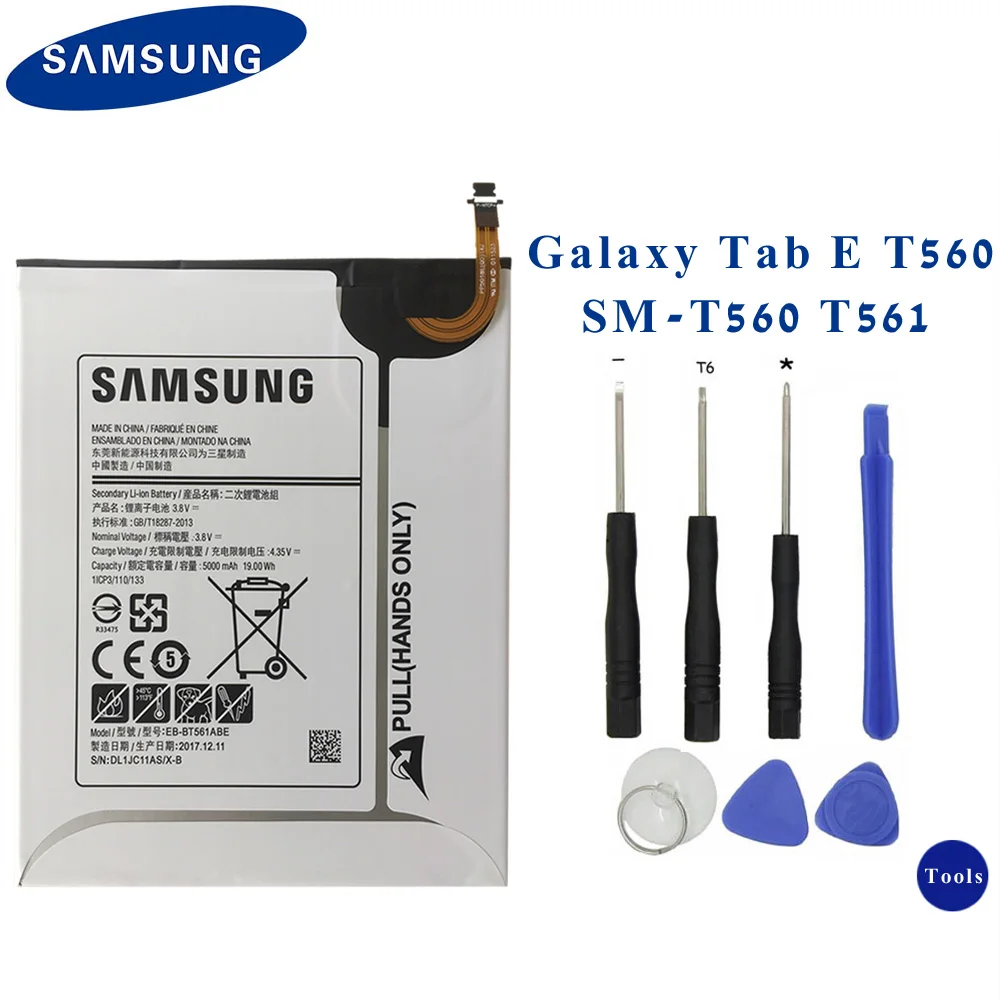 SAMSUNG Original Tablet Battery EB-BT561ABE For Samsung GALAXY Tab E T560 T561 SM-T560 Authentic Replacement Battery 5000mAh
SAMSUNG Original Tablet Battery EB-BT561ABE For Samsung GALAXY Tab E T560 T561 SM-T560 Authentic Replacement Battery 5000mAh