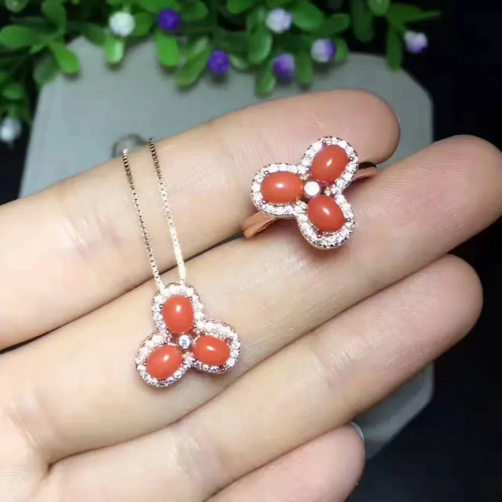 Натуральное кораллово-красное кольцо, подвеска из натурального камня, комплект ювелирных изделий из серебра S925 пробы, романтическое, элегантное, с клевером и листом, для девочек, для вечеринок
Натуральное кораллово-красное кольцо, подвеска из натурального камня, комплект ювелирных изделий из серебра S925 пробы, романтическое, элегантное, с клевером и листом, для девочек, для вечеринок