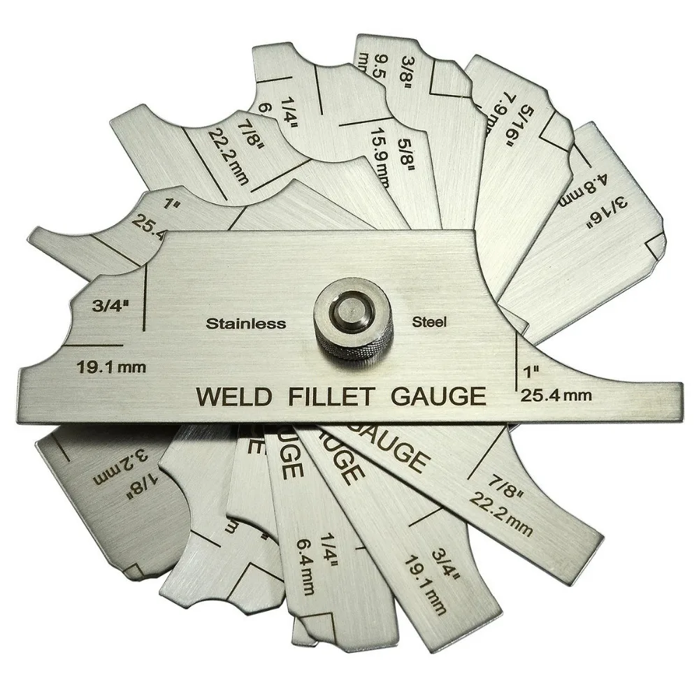 7 Piece 304 stainless steel Professional Weld Fillet Gauge Welding Inspection Test Gauge Metric & Inch set Tool 7pcs
7 Piece 304 stainless steel Professional Weld Fillet Gauge Welding Inspection Test Gauge Metric & Inch set Tool 7pcs