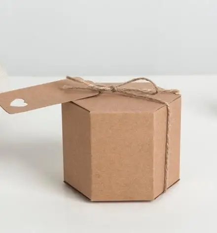 Vintage Kraft Paper Hexagon Candy Box Luxury Wedding Shower Favor Sweets Boxes Birthday Blank Favor box with rope and tag
Vintage Kraft Paper Hexagon Candy Box Luxury Wedding Shower Favor Sweets Boxes Birthday Blank Favor box with rope and tag