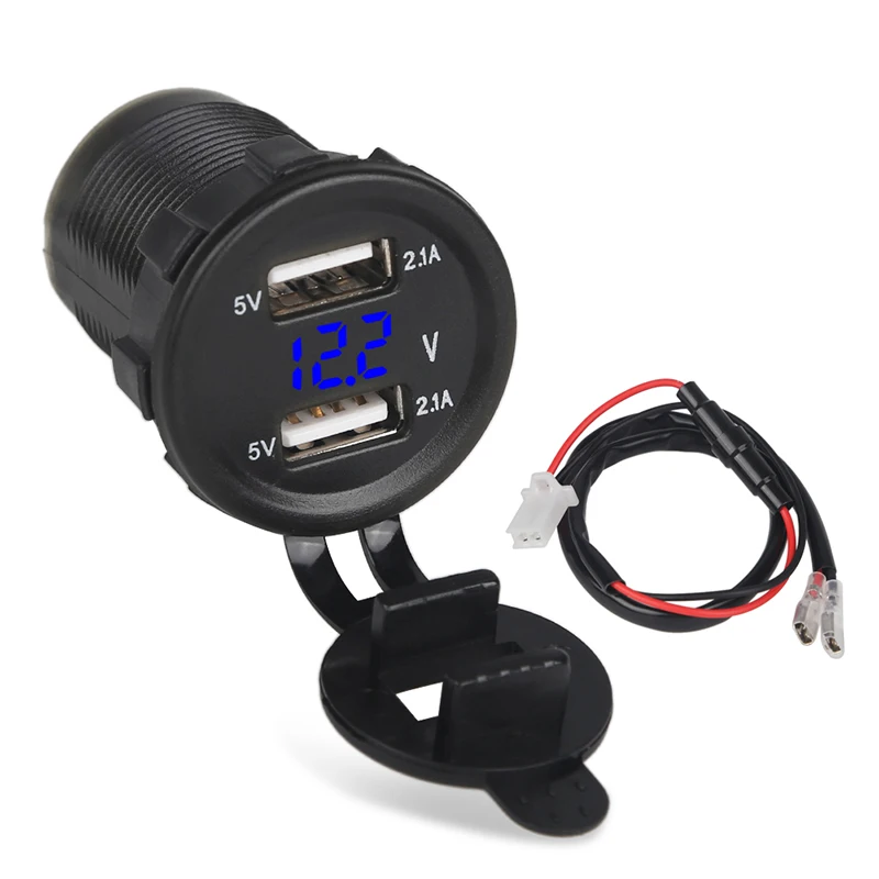 Waterproof 5V 4.2A 2 Ports USB Car Auto Motorcycle Charger Blue Red Green 12V 24V LED Display Voltmeter With Wire Charger
Waterproof 5V 4.2A 2 Ports USB Car Auto Motorcycle Charger Blue Red Green 12V 24V LED Display Voltmeter With Wire Charger