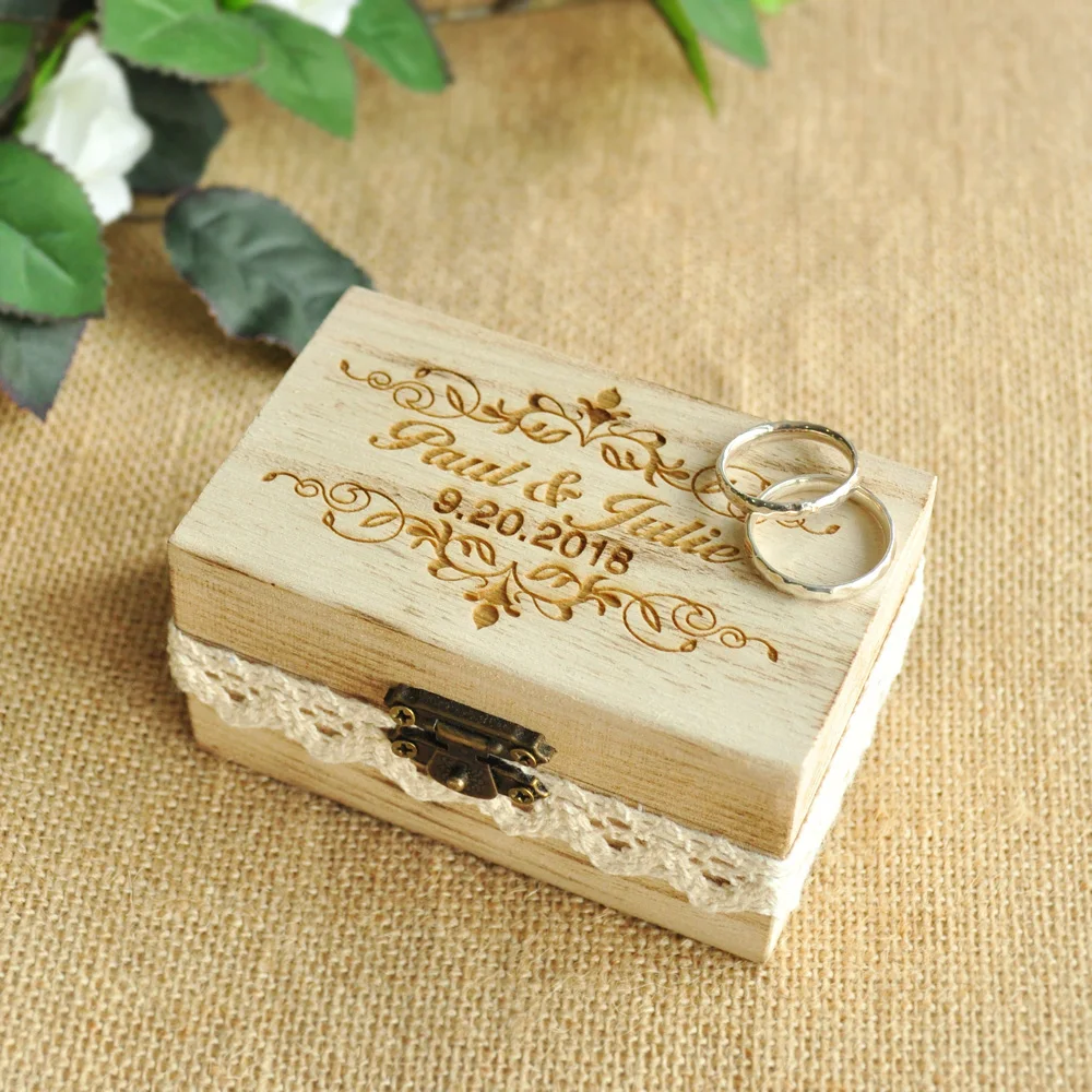 Custom Engraved Ring Box Wedding Ring Holder Box, Personalized Wedding Ring Bearer Box
Custom Engraved Ring Box Wedding Ring Holder Box, Personalized Wedding Ring Bearer Box