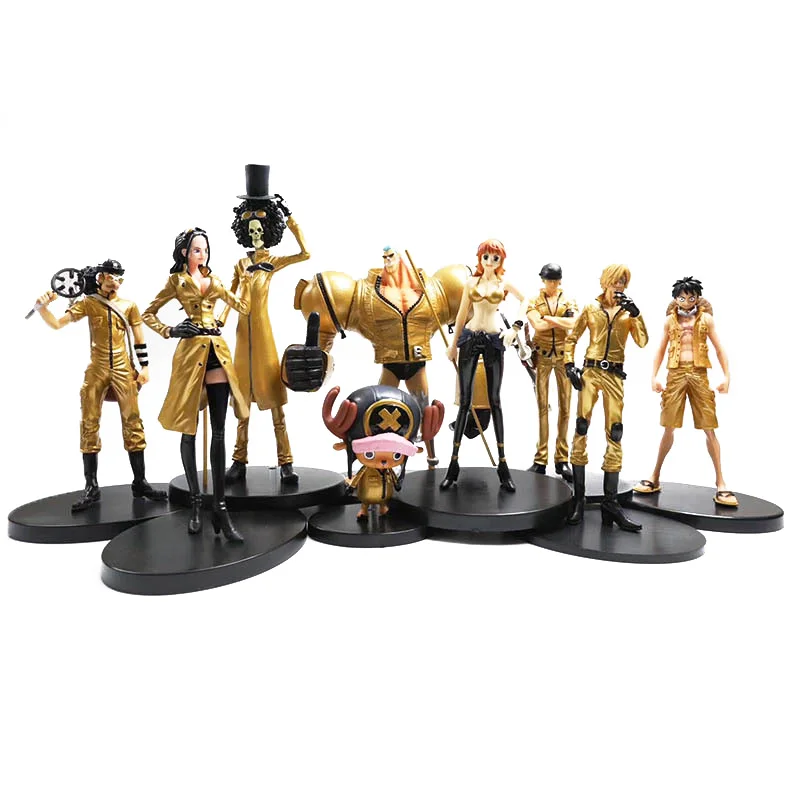 9 styles Anime One Piece Film Gold golden Monkey D Luffy Tony Tony Chopper Brook Sanji Nami Zoro PVC Figures T30
9 styles Anime One Piece Film Gold golden Monkey D Luffy Tony Tony Chopper Brook Sanji Nami Zoro PVC Figures T30