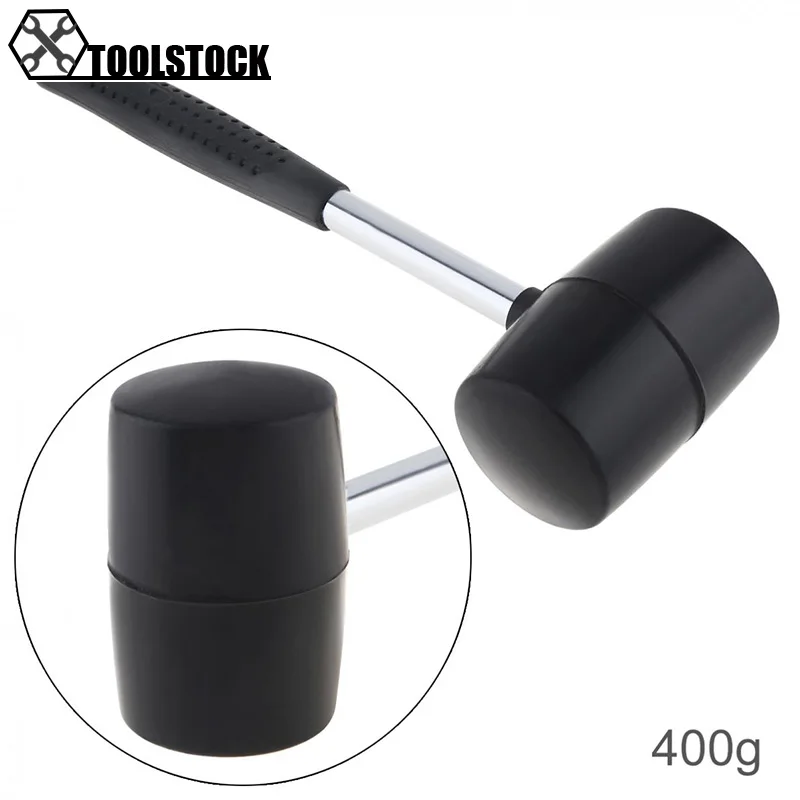 Hammer 400g Non-elastic Black Rubber Hammer Tile hammer with Round Head and Non-slip Handle DIY Hand Tool Hammer
Hammer 400g Non-elastic Black Rubber Hammer Tile hammer with Round Head and Non-slip Handle DIY Hand Tool Hammer