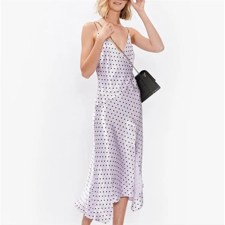 Womens Spaghetti Strap Summer Boho Maxi Long Dress Beach Dresses V Neck Split Sundress Polka Dot Print Dress White/Navy
Womens Spaghetti Strap Summer Boho Maxi Long Dress Beach Dresses V Neck Split Sundress Polka Dot Print Dress White/Navy