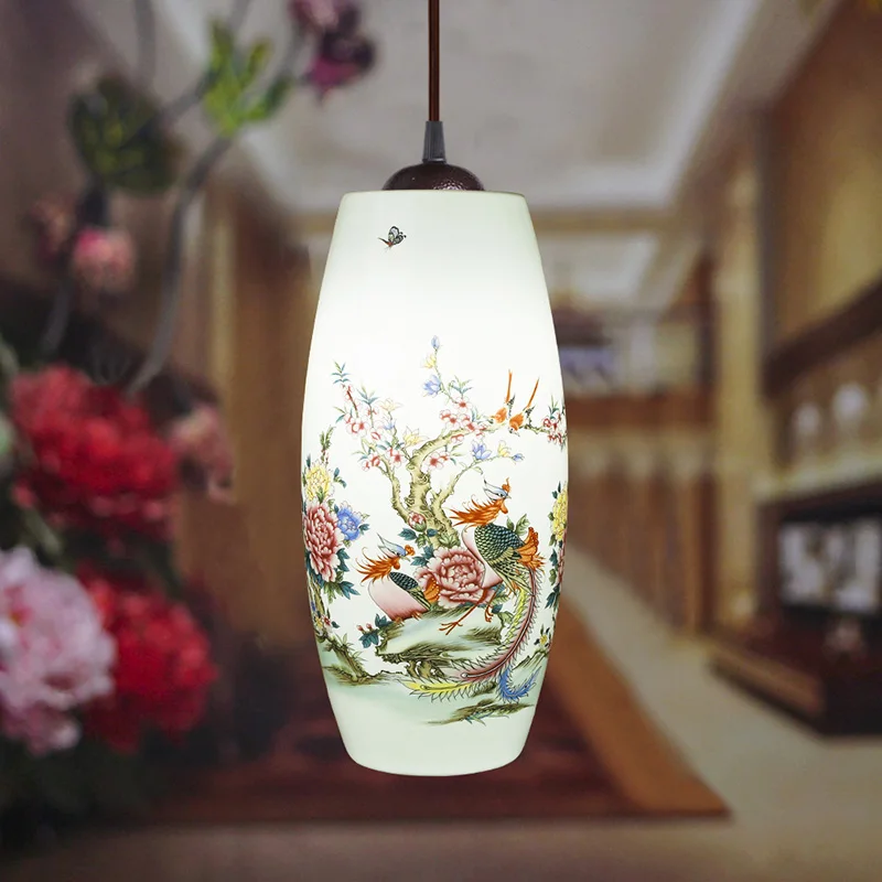 AC 90 260 В E27 LED Китайский Керамическая люстра спальня люстры гостиная коридор