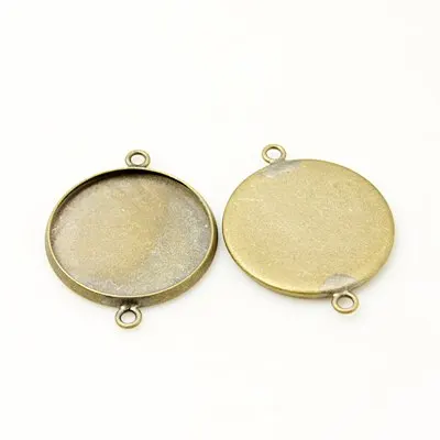 Brass Cabochon Connector Setting, DIY Findings for Jewelry Making, Flat Round, Antique Bronze Color, 25.5x20mm
Brass Cabochon Connector Setting, DIY Findings for Jewelry Making, Flat Round, Antique Bronze Color, 25.5x20mm