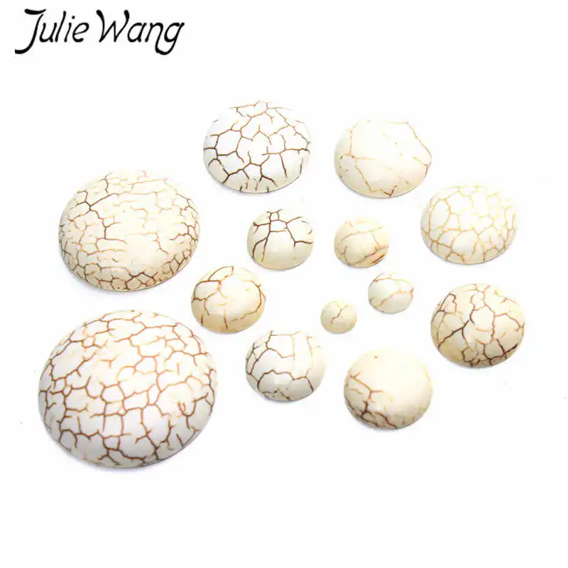 Julie Wang 10pcs 18/20/25/30mm White Stone Crack Pattern Cabochon For Necklace Earrings Bracelet Jewelry Making Accessory
Julie Wang 10pcs 18/20/25/30mm White Stone Crack Pattern Cabochon For Necklace Earrings Bracelet Jewelry Making Accessory