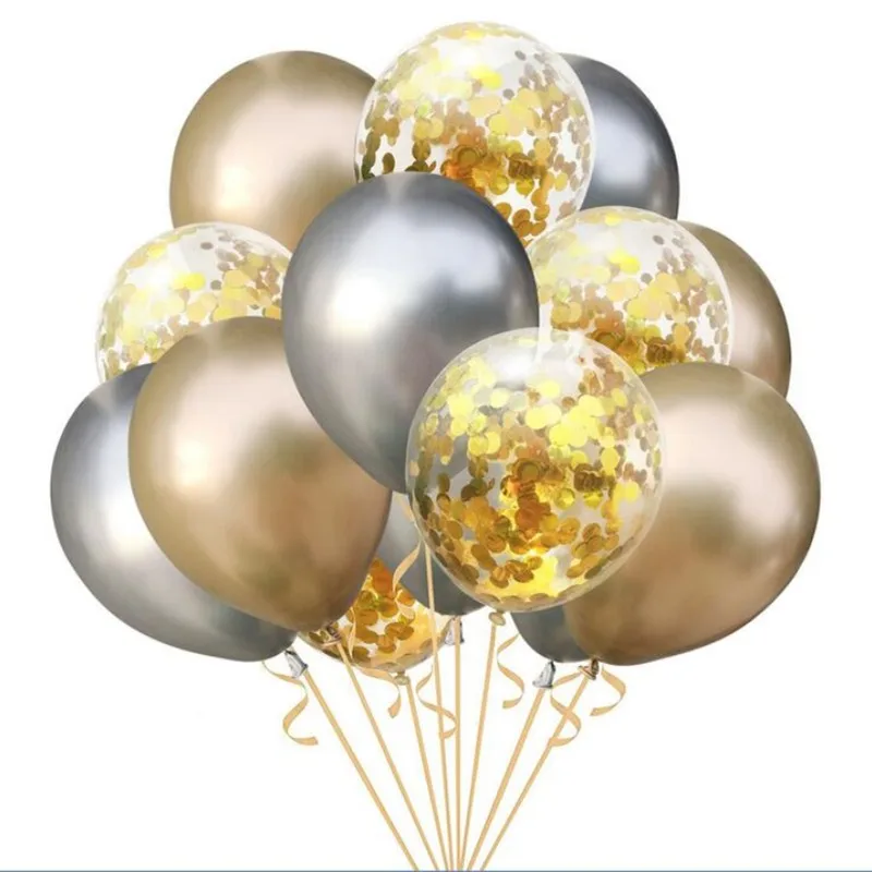Metal balloons 15pcs12 Inch Thick Round Latex Confetti Ballon Wedding Air Ball Birthday Party Decorations Baby Shower
Metal balloons 15pcs12 Inch Thick Round Latex Confetti Ballon Wedding Air Ball Birthday Party Decorations Baby Shower