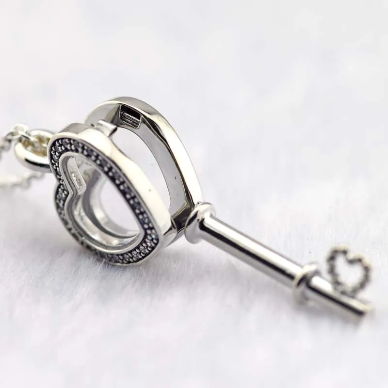Floating Locket Heart Key Pendant and Necklace with Heart Petites & Clear CZ 100% 925 Sterling Silver Jewelry Free Shipping
Floating Locket Heart Key Pendant and Necklace with Heart Petites & Clear CZ 100% 925 Sterling Silver Jewelry Free Shipping