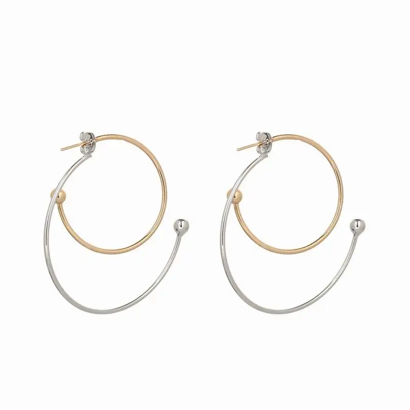 fashion Gold color double color Hoop Earrings for Women simple geometry metal earring Women's Wedding Accessories
fashion Gold color double color Hoop Earrings for Women simple geometry metal earring Women's Wedding Accessories