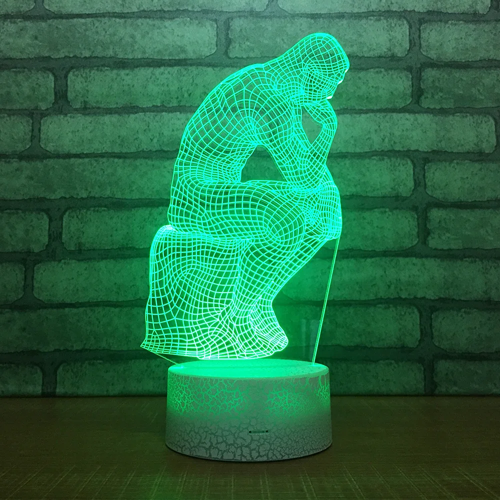 Thinker 3D LED RGB Night Light 7 Color Change Desk Light Action Figures 140 Boys Girls Christmas Toys
Thinker 3D LED RGB Night Light 7 Color Change Desk Light Action Figures 140 Boys Girls Christmas Toys