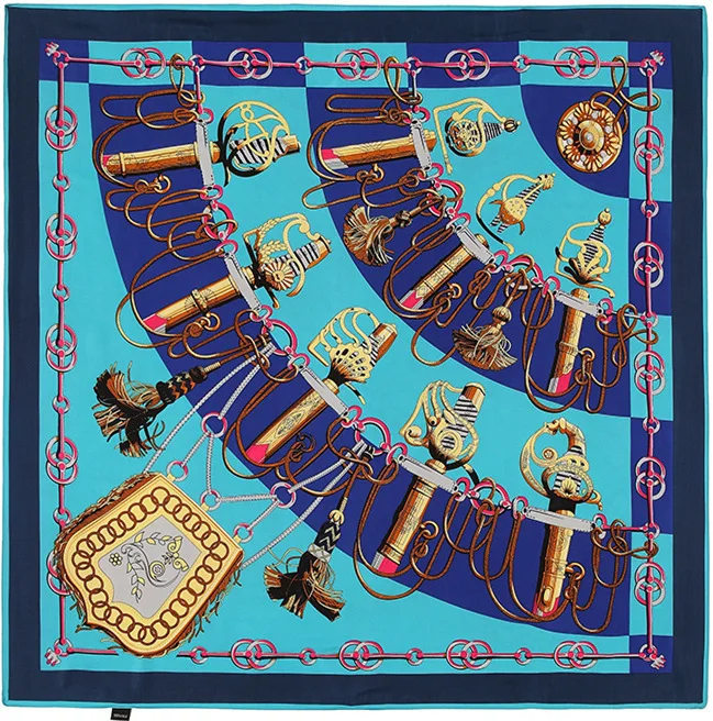 100*100cm Luxury Brand Giant Scarf In 100% Silk Twill Saber Chain Print Headband Scarf For Women Scarves Female Hijab Headband
100*100cm Luxury Brand Giant Scarf In 100% Silk Twill Saber Chain Print Headband Scarf For Women Scarves Female Hijab Headband