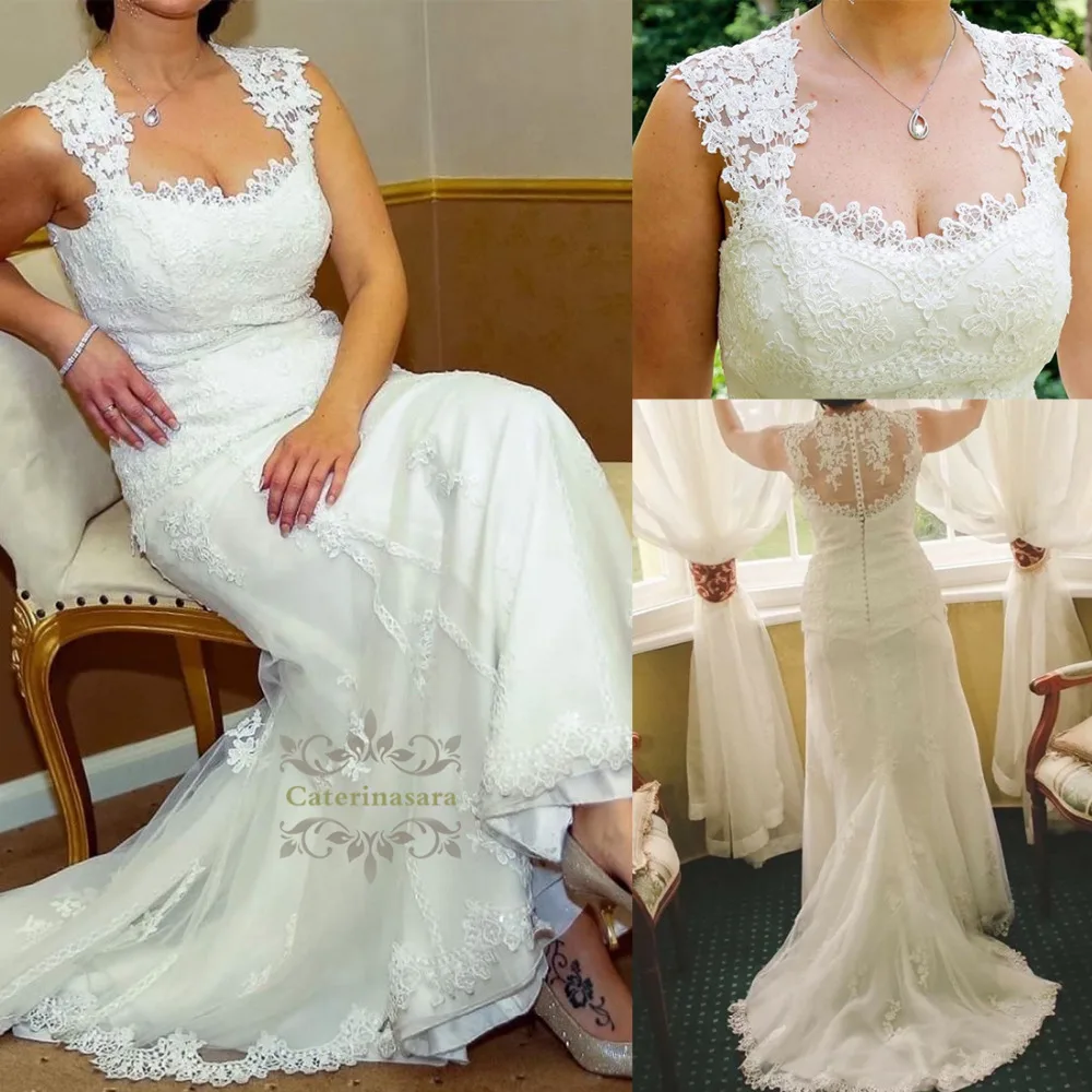 Women Plus Size Wedding Dresses Mermaid / Trumpet Square Neck Bride Gowns Chapel Train Lace with Sequin / Appliques / Buttons
Women Plus Size Wedding Dresses Mermaid / Trumpet Square Neck Bride Gowns Chapel Train Lace with Sequin / Appliques / Buttons