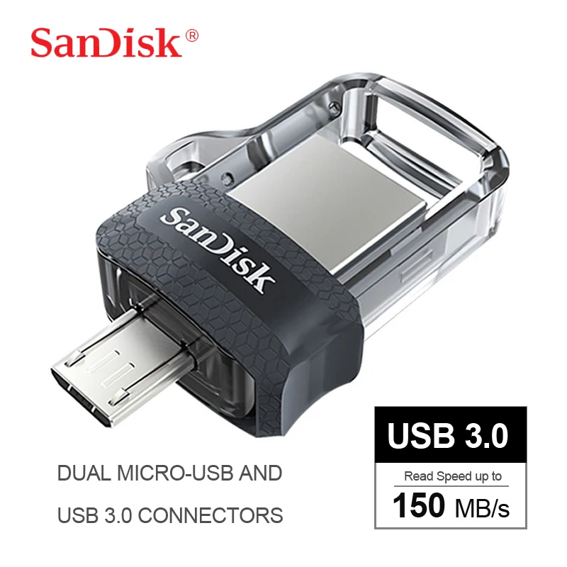 

SanDisk SDDD3 Extreme High Speed OTG USB 3.0 Memory Disk 256GB 128GB 64GB 32GB 150M/s Micro USB Dual Interface For PC Or Android