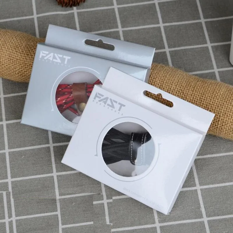 New Simple Style White Paper Retail Display Box With Round PVC Window For Iphone 8pin Android Micro Type-C 1M 2M USB Cable
New Simple Style White Paper Retail Display Box With Round PVC Window For Iphone 8pin Android Micro Type-C 1M 2M USB Cable