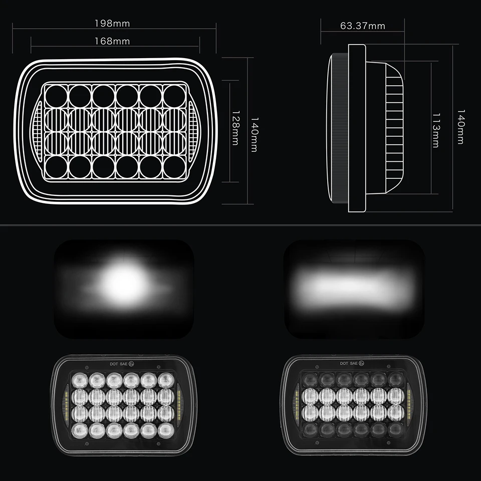 5X7 7X6 INCH Rectangular led headlight 7 inch 72w sealed beam led with DRL for GMC C1500 C2500 Pontiac Safari Mazda B2200
5X7 7X6 INCH Rectangular led headlight 7 inch 72w sealed beam led with DRL for GMC C1500 C2500 Pontiac Safari Mazda B2200