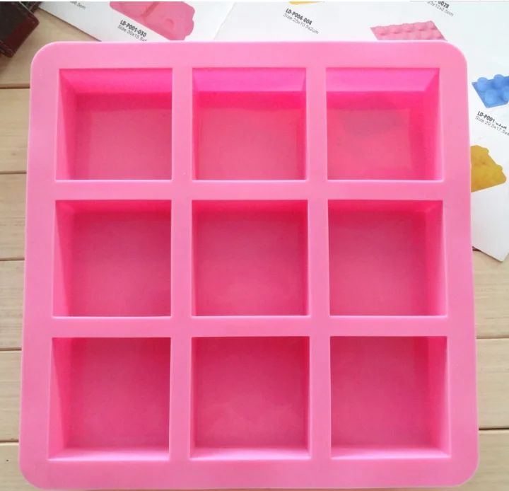 9 connected square silicone handmade soap mold silicone cake mold food-grade ice cube box mould
9 connected square silicone handmade soap mold silicone cake mold food-grade ice cube box mould