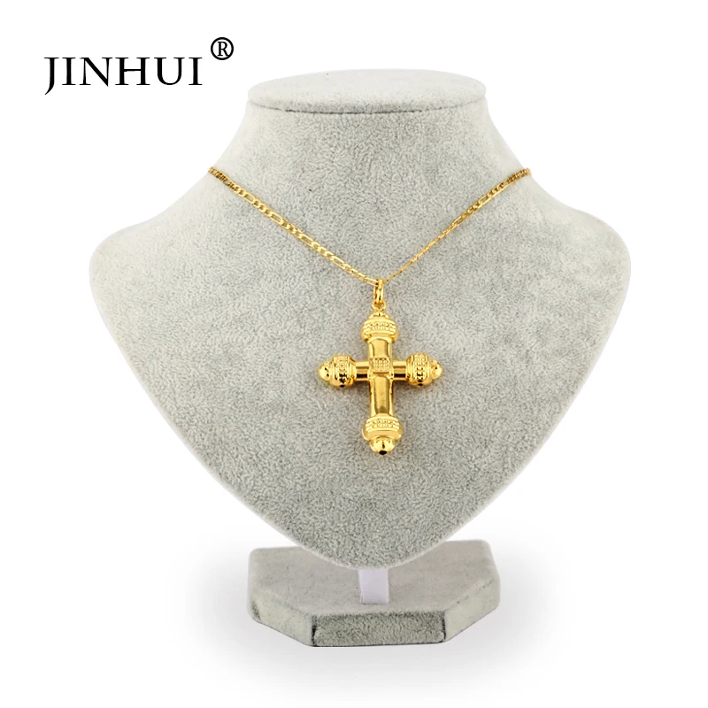 JIN HUI 2019 Новый Модный золотой цвет Long45 60 см Распятие Иисуса религиозные ожерелья