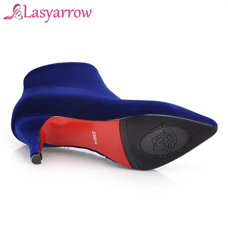 Lasyarrow Women's Boots Pointed Toe Flock Leather Ankle Boots Thin Heel High Heels Shoes Female Pointed Toe Short Boots F704
Lasyarrow Women's Boots Pointed Toe Flock Leather Ankle Boots Thin Heel High Heels Shoes Female Pointed Toe Short Boots F704