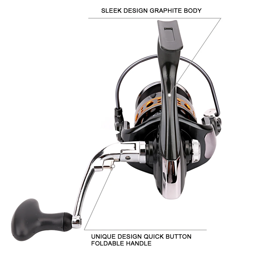 Lieyuwang 12+1BB 5.5:1 1000-7000 Left/Right Metal Body Spinning Fishing Reels Reel (1000) | Спорт и развлечения