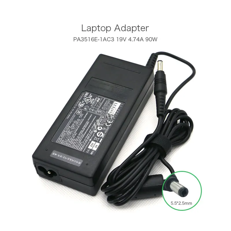 19V 4.74A 90W Laptop Adapter for Toshiba Satellite 1700 1900 1905 PA3516E-1AC3 PA5180E-1AC3 PA5035U-1ACA Power Supply
19V 4.74A 90W Laptop Adapter for Toshiba Satellite 1700 1900 1905 PA3516E-1AC3 PA5180E-1AC3 PA5035U-1ACA Power Supply