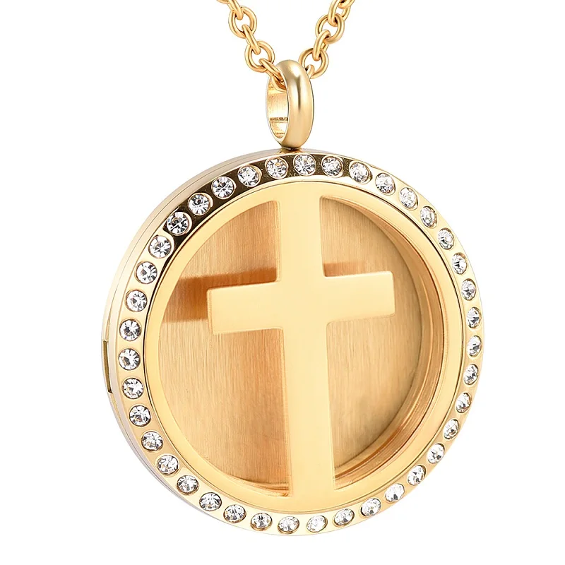 Round Hollow Aromatherapy Pendant Necklace Cross stainless steel Essential Oils Diffuser Perfume Locket Jewelry | Украшения и